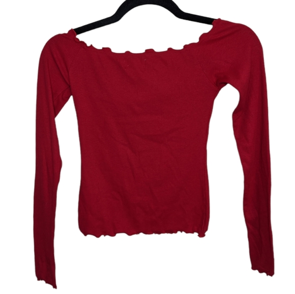 Hollister Red Long Sleeve Top Size S ❤️ - Picture 3 of 8